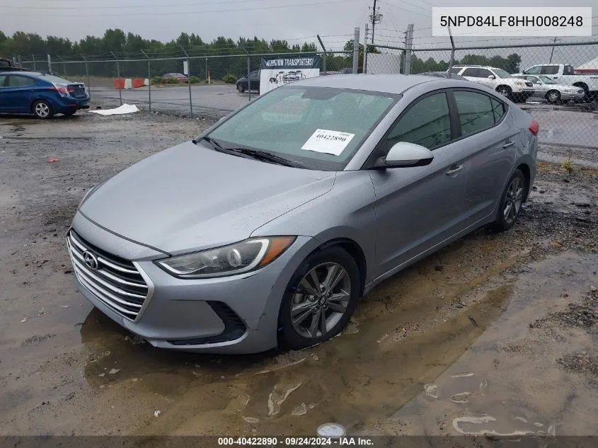 2017 Hyundai Elantra Se VIN: 5NPD84LF8HH008248 Lot: 40422890