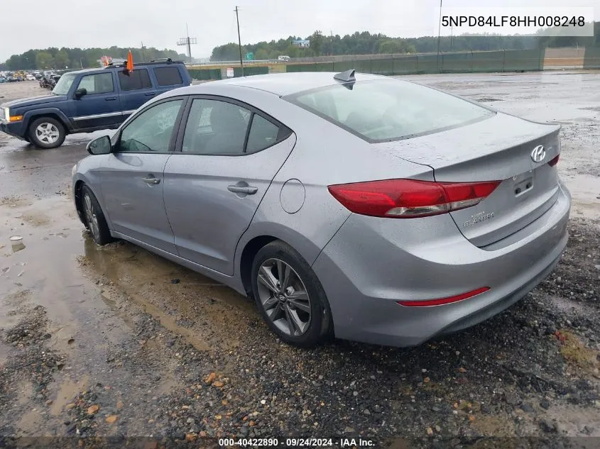 2017 Hyundai Elantra Se VIN: 5NPD84LF8HH008248 Lot: 40422890