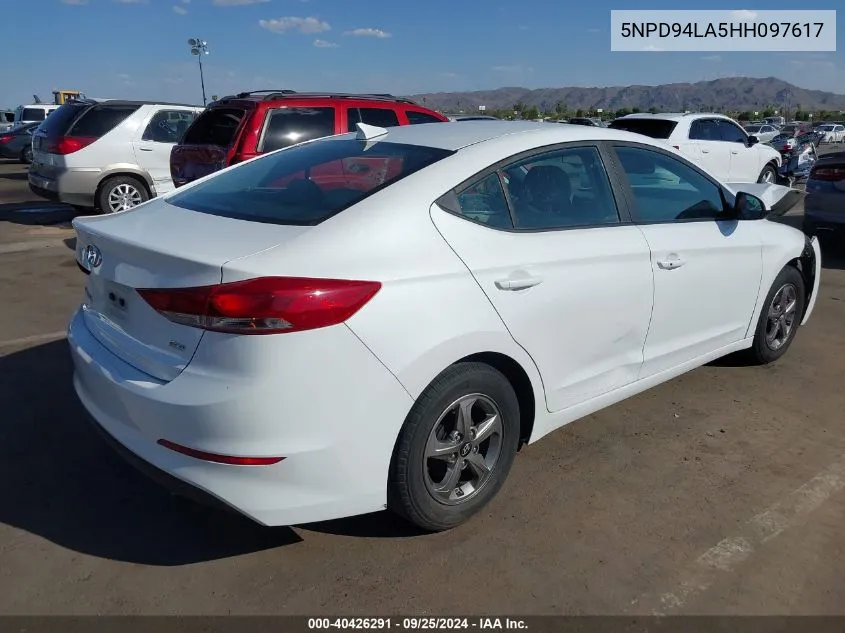 5NPD94LA5HH097617 2017 Hyundai Elantra Eco