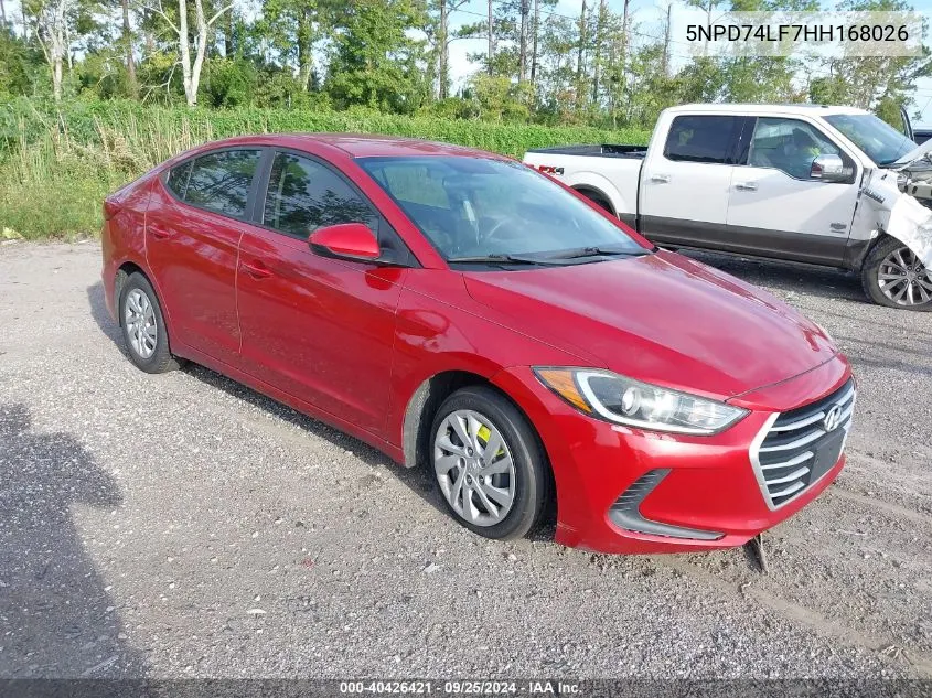 5NPD74LF7HH168026 2017 Hyundai Elantra Se