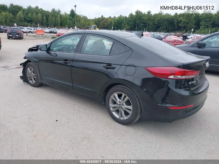 2017 Hyundai Elantra Se VIN: KMHD84LF9HU061512 Lot: 40426517