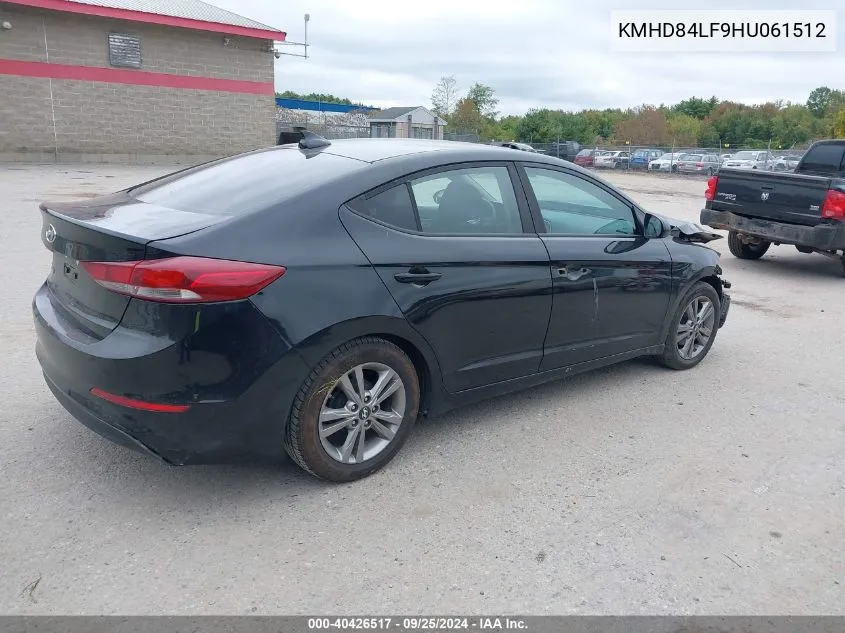 KMHD84LF9HU061512 2017 Hyundai Elantra Se