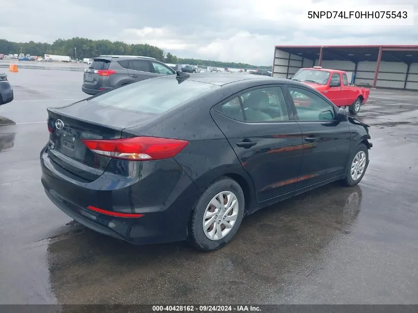 5NPD74LF0HH075543 2017 Hyundai Elantra Se