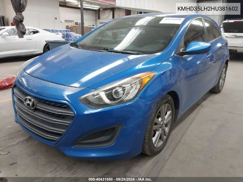 2017 Hyundai Elantra Gt VIN: KMHD35LH2HU381602 Lot: 40431850