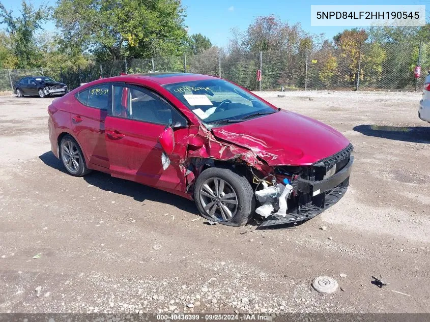 5NPD84LF2HH190545 2017 Hyundai Elantra Value Edition