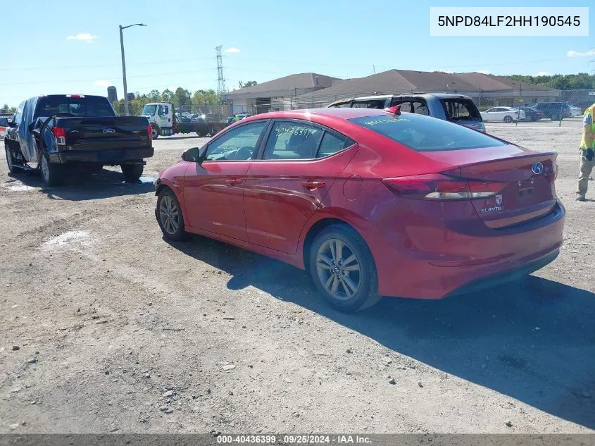 5NPD84LF2HH190545 2017 Hyundai Elantra Value Edition