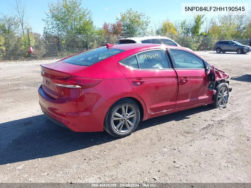 5NPD84LF2HH190545 2017 Hyundai Elantra Value Edition