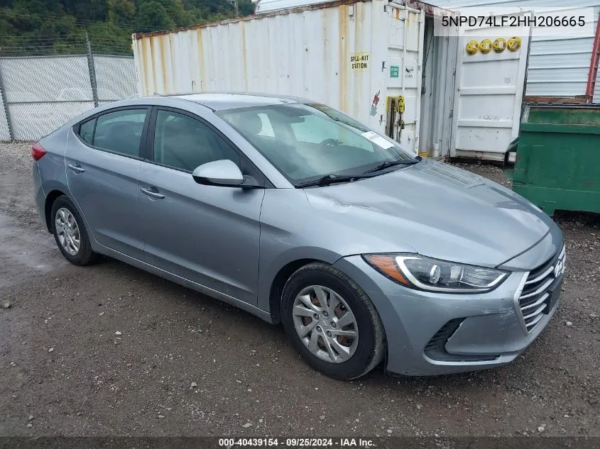 2017 Hyundai Elantra Se VIN: 5NPD74LF2HH206665 Lot: 40439154