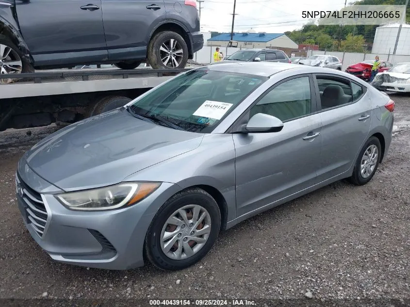 5NPD74LF2HH206665 2017 Hyundai Elantra Se