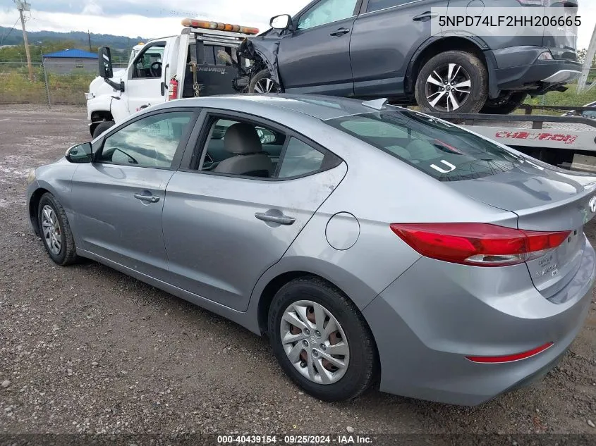 2017 Hyundai Elantra Se VIN: 5NPD74LF2HH206665 Lot: 40439154