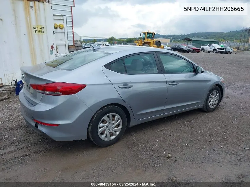 2017 Hyundai Elantra Se VIN: 5NPD74LF2HH206665 Lot: 40439154