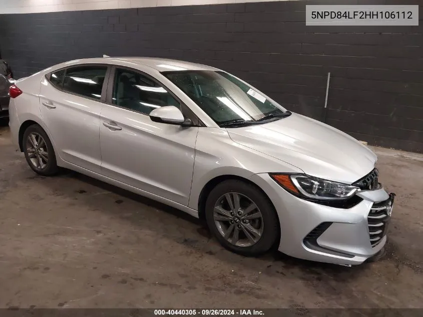 2017 Hyundai Elantra Se VIN: 5NPD84LF2HH106112 Lot: 40440305