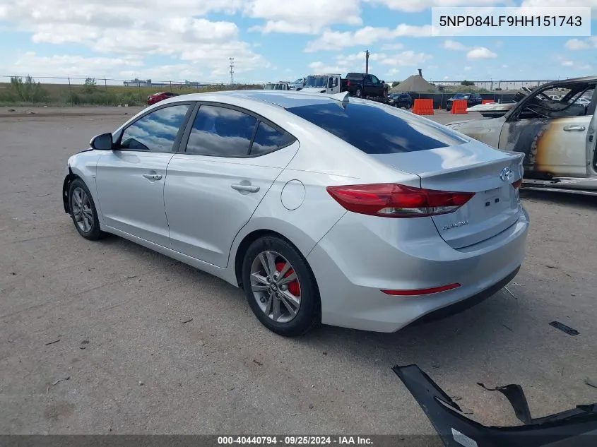 5NPD84LF9HH151743 2017 Hyundai Elantra Value Edition