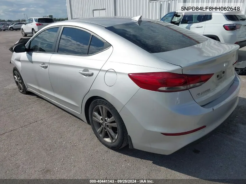 2017 Hyundai Elantra Se VIN: 5NPD84LF8HH062648 Lot: 40441143