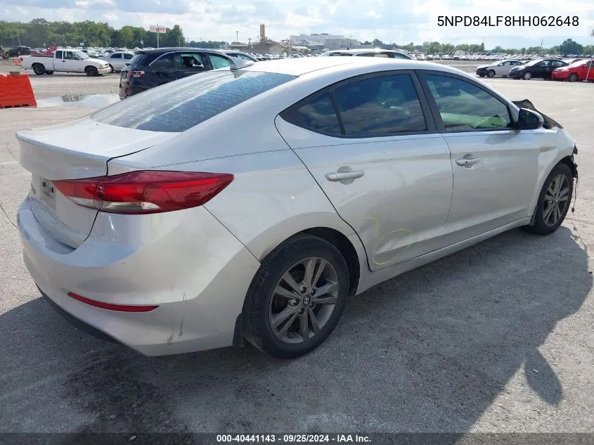 5NPD84LF8HH062648 2017 Hyundai Elantra Se