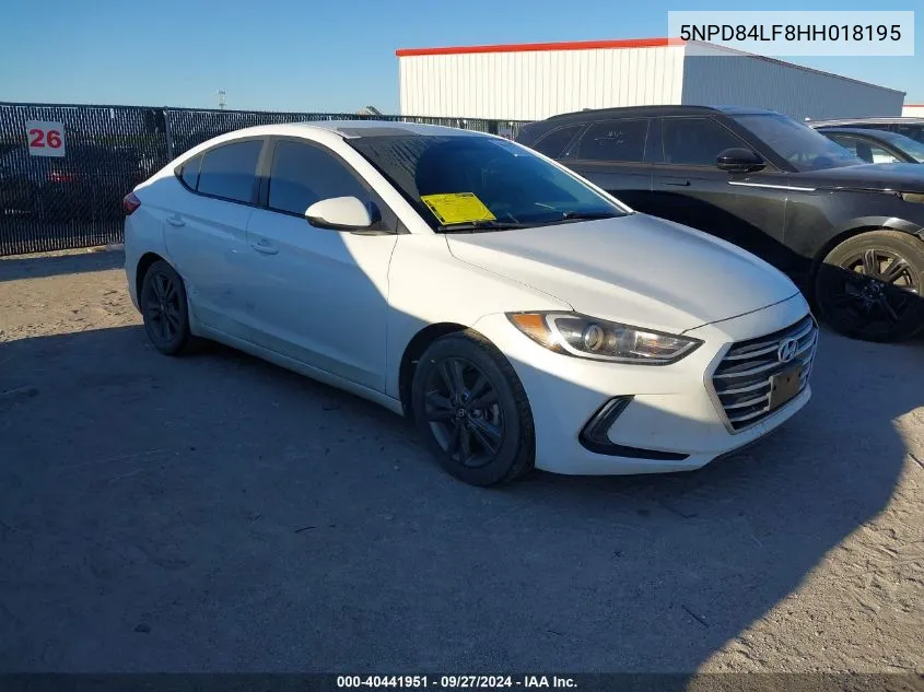 2017 Hyundai Elantra Se/Value/Limited VIN: 5NPD84LF8HH018195 Lot: 40441951