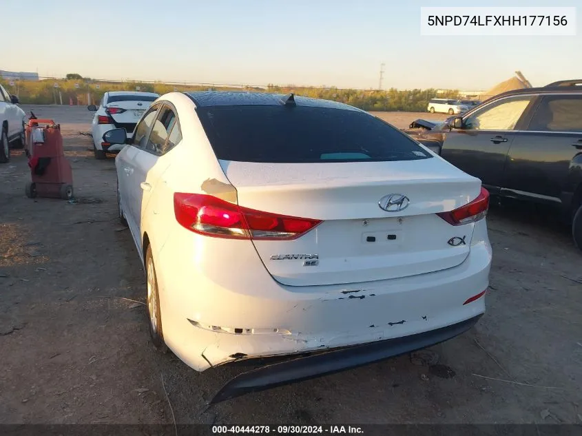 2017 Hyundai Elantra Se VIN: 5NPD74LFXHH177156 Lot: 40444278