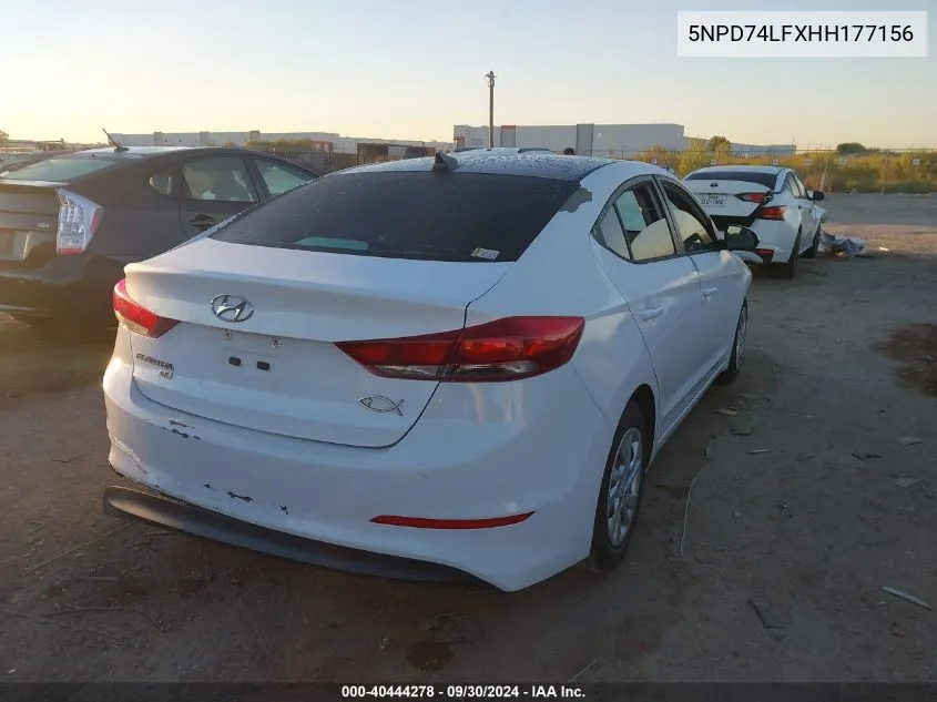 2017 Hyundai Elantra Se VIN: 5NPD74LFXHH177156 Lot: 40444278