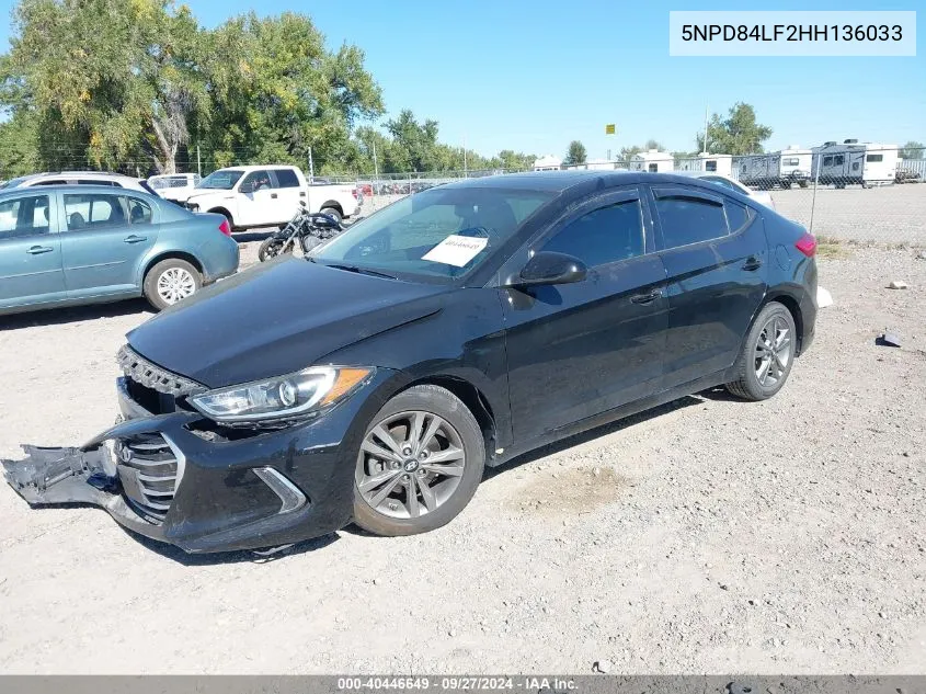 5NPD84LF2HH136033 2017 Hyundai Elantra Value Edition