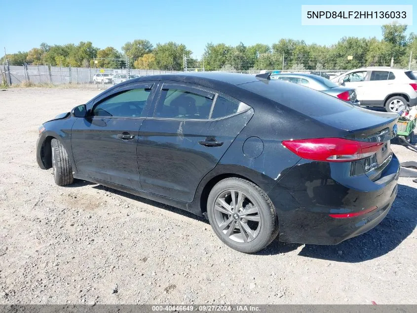 2017 Hyundai Elantra Value Edition VIN: 5NPD84LF2HH136033 Lot: 40446649