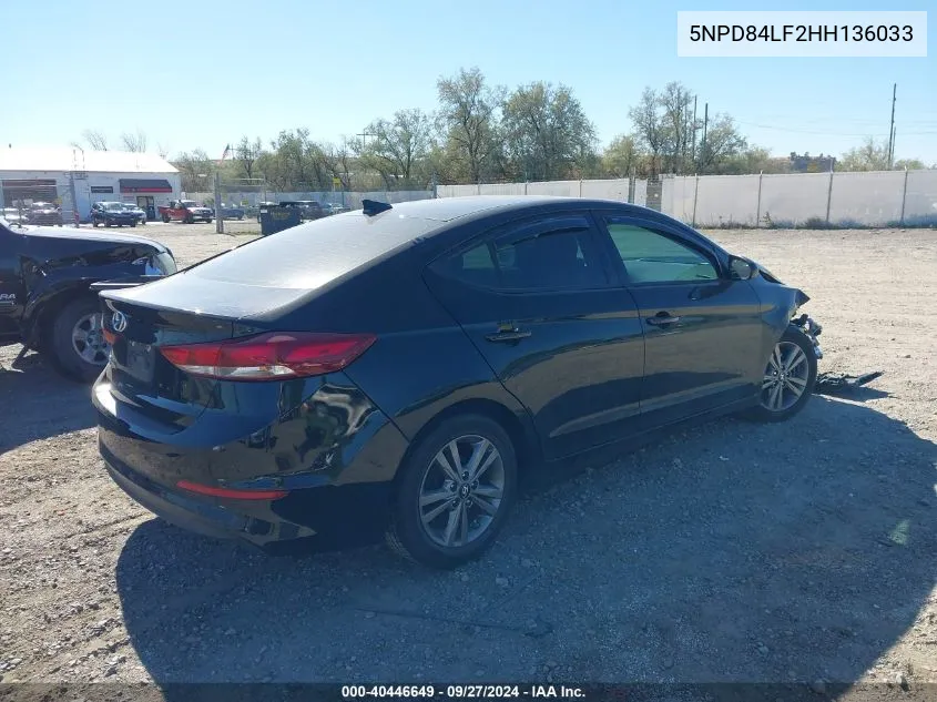 2017 Hyundai Elantra Value Edition VIN: 5NPD84LF2HH136033 Lot: 40446649