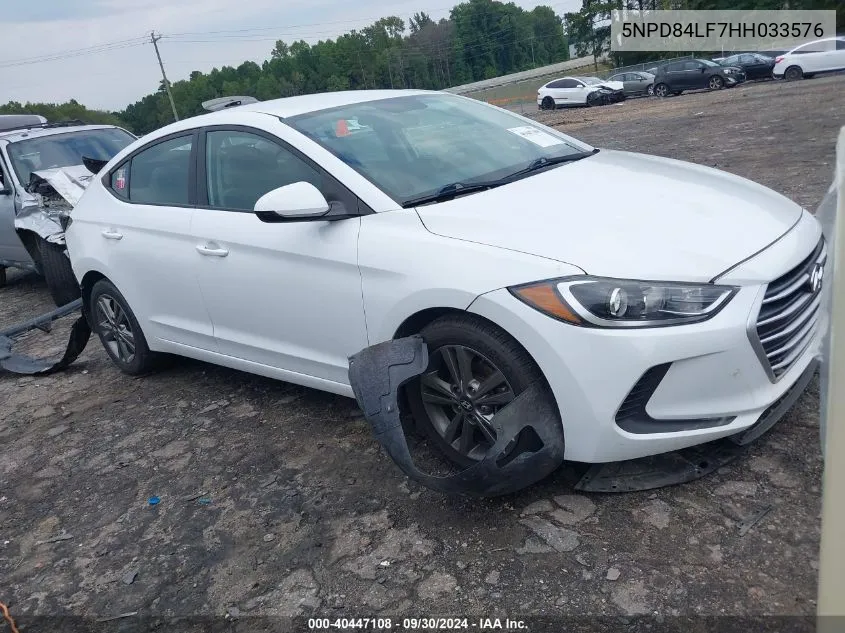 2017 Hyundai Elantra Se VIN: 5NPD84LF7HH033576 Lot: 40447108