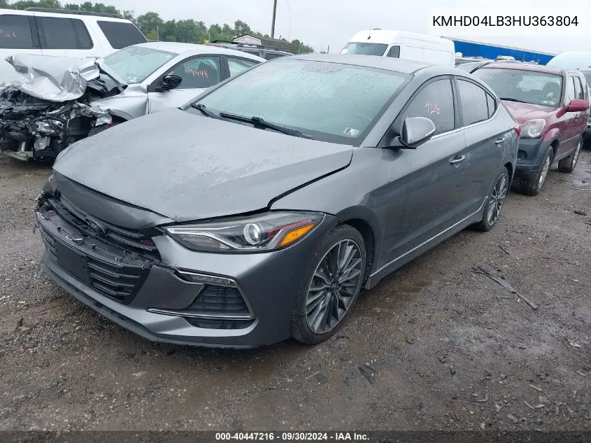 2017 Hyundai Elantra Sport VIN: KMHD04LB3HU363804 Lot: 40447216