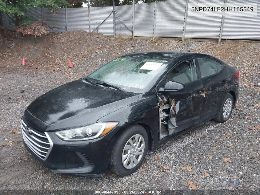 2017 Hyundai Elantra Se VIN: 5NPD74LF2HH165549 Lot: 40447993