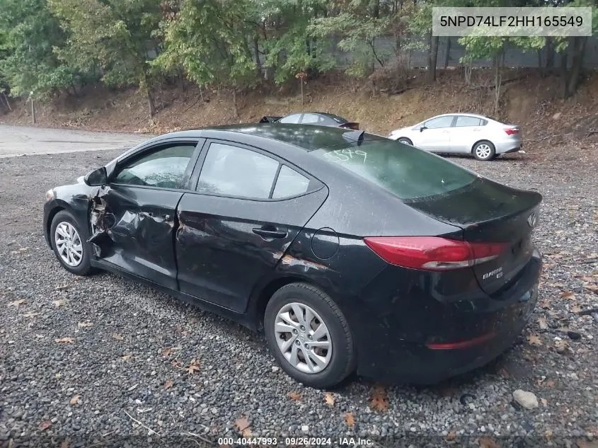 2017 Hyundai Elantra Se VIN: 5NPD74LF2HH165549 Lot: 40447993