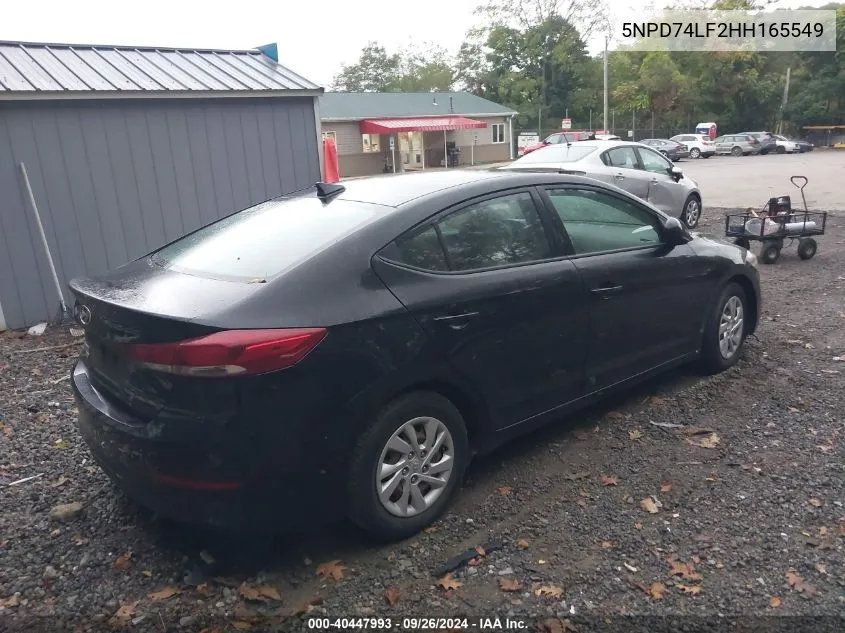 2017 Hyundai Elantra Se VIN: 5NPD74LF2HH165549 Lot: 40447993