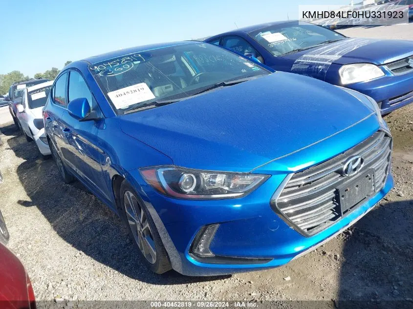 2017 Hyundai Elantra Limited VIN: KMHD84LF0HU331923 Lot: 40452819