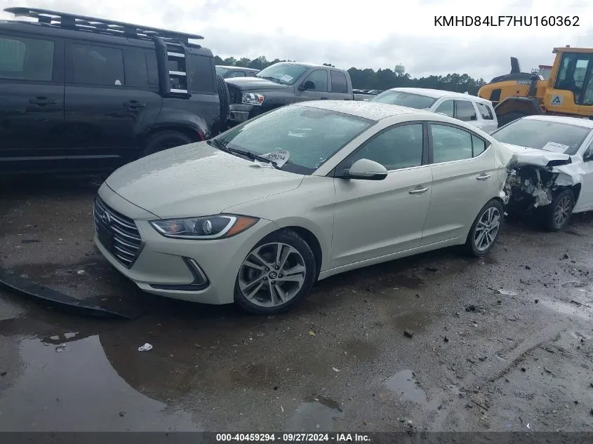 2017 Hyundai Elantra Limited VIN: KMHD84LF7HU160362 Lot: 40459294