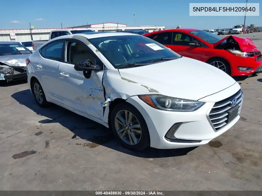 2017 Hyundai Elantra Value Edition VIN: 5NPD84LF5HH209640 Lot: 40459830