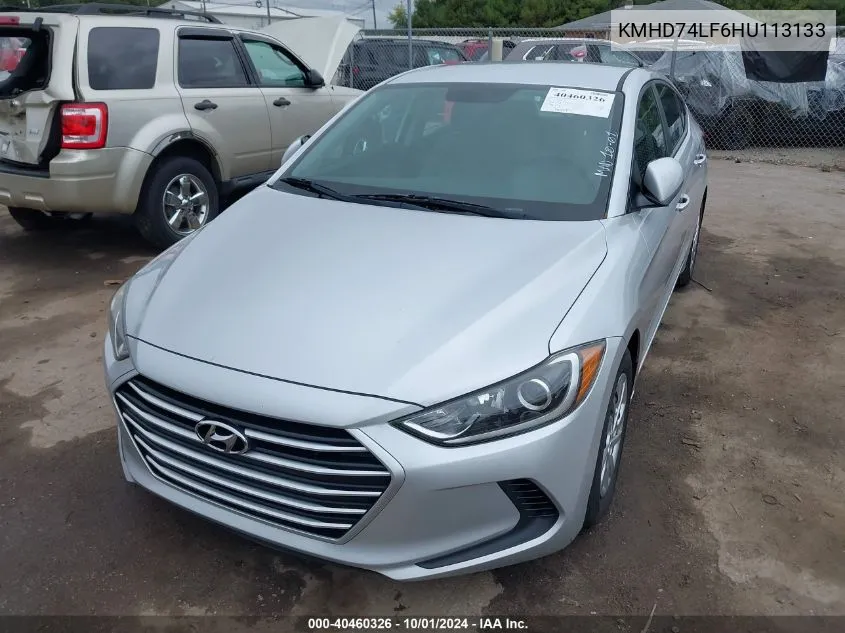 KMHD74LF6HU113133 2017 Hyundai Elantra Se