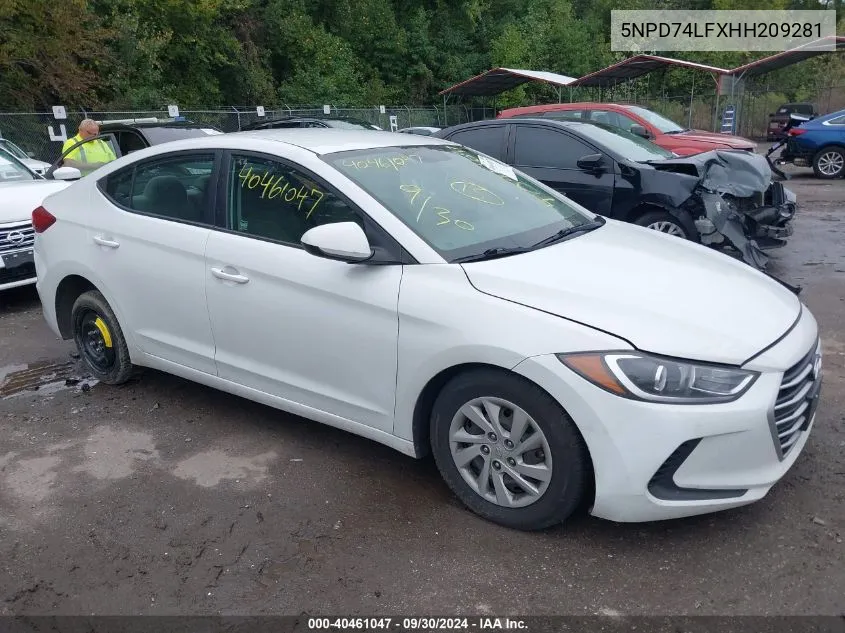 2017 Hyundai Elantra Se VIN: 5NPD74LFXHH209281 Lot: 40461047