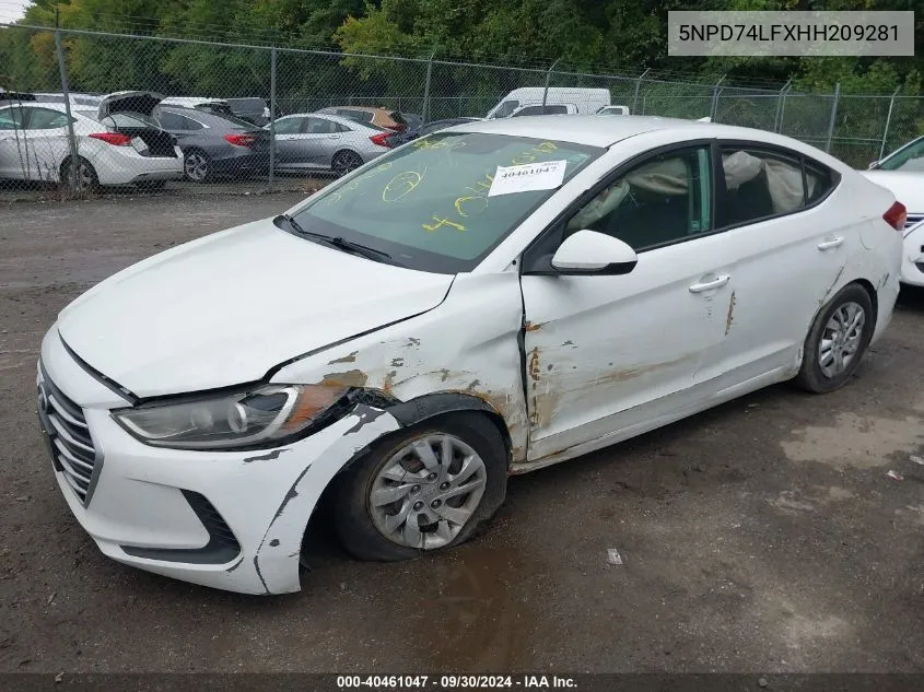 2017 Hyundai Elantra Se VIN: 5NPD74LFXHH209281 Lot: 40461047