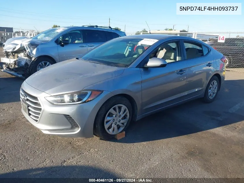 2017 Hyundai Elantra Se VIN: 5NPD74LF4HH093737 Lot: 40461126