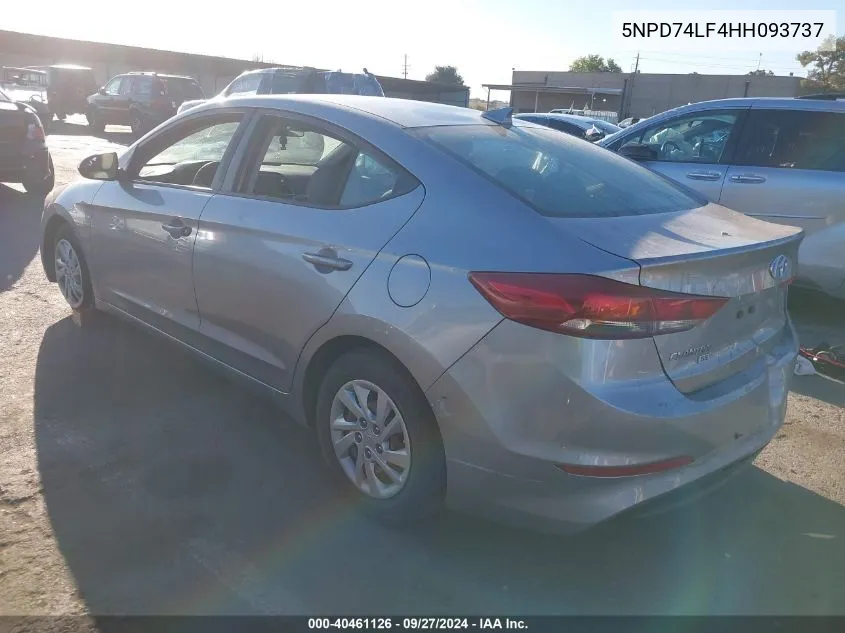 2017 Hyundai Elantra Se VIN: 5NPD74LF4HH093737 Lot: 40461126