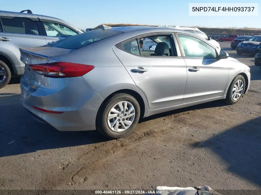 2017 Hyundai Elantra Se VIN: 5NPD74LF4HH093737 Lot: 40461126