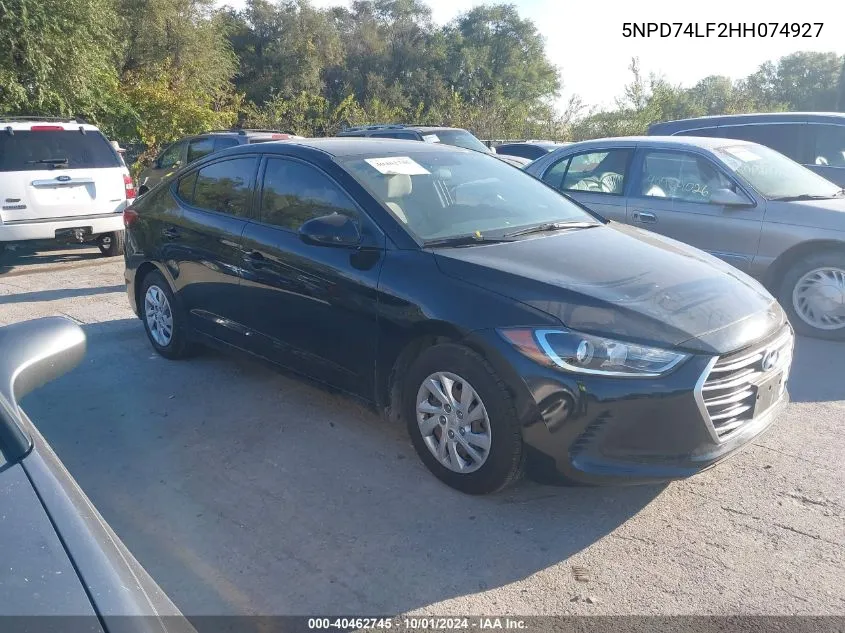 2017 Hyundai Elantra Se VIN: 5NPD74LF2HH074927 Lot: 40462745