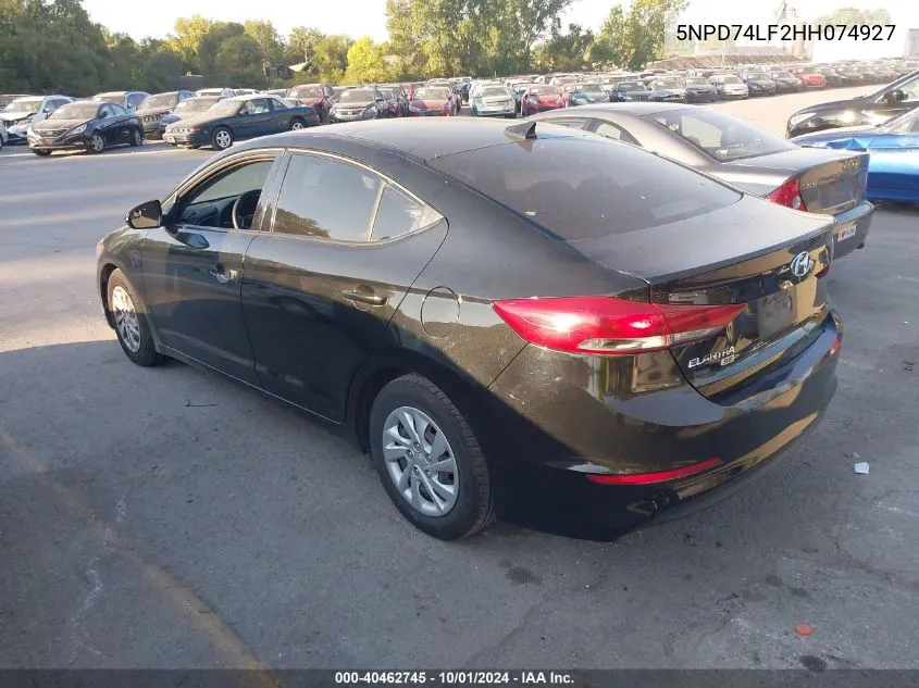 5NPD74LF2HH074927 2017 Hyundai Elantra Se