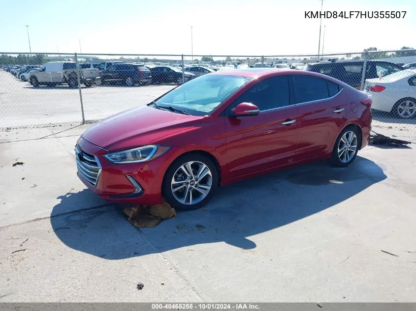 KMHD84LF7HU355507 2017 Hyundai Elantra Limited