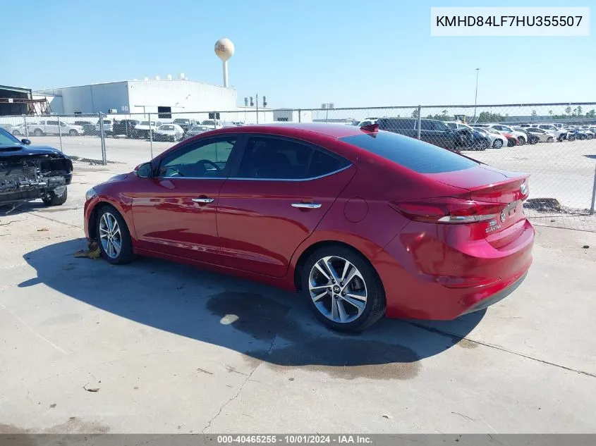 KMHD84LF7HU355507 2017 Hyundai Elantra Limited