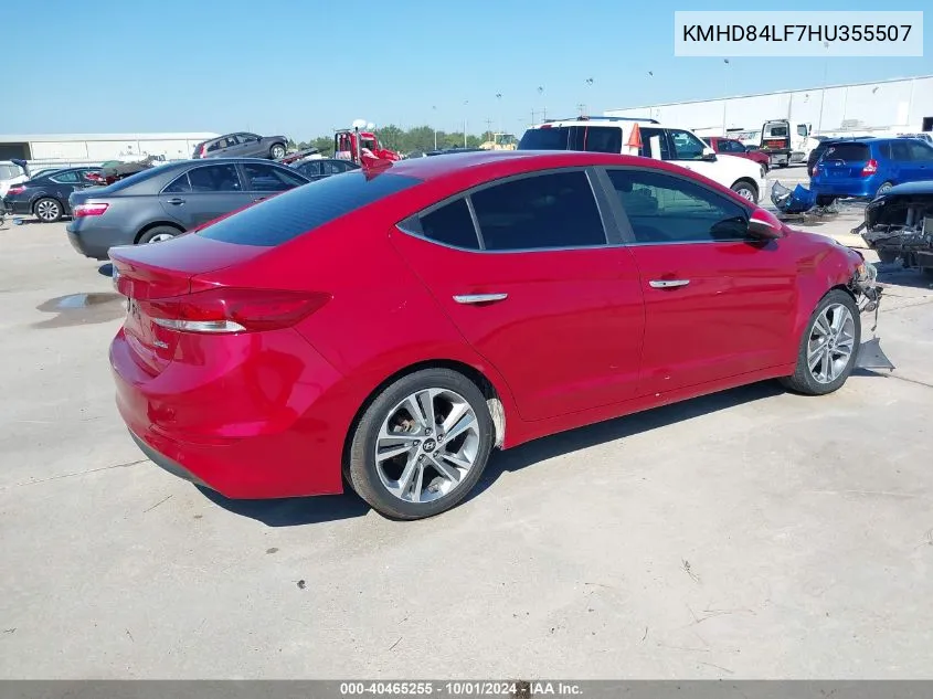 KMHD84LF7HU355507 2017 Hyundai Elantra Limited