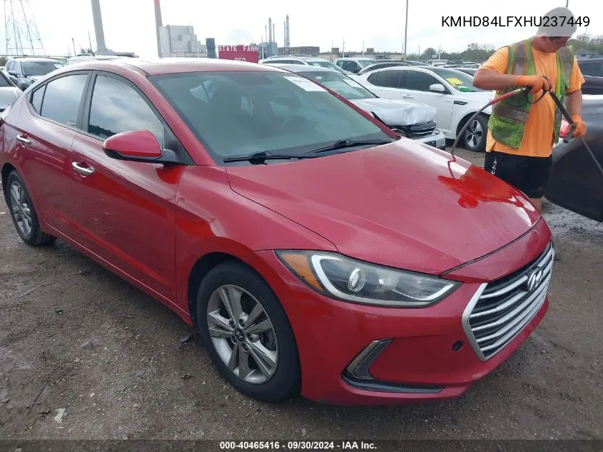 2017 Hyundai Elantra Value Edition VIN: KMHD84LFXHU237449 Lot: 40465416