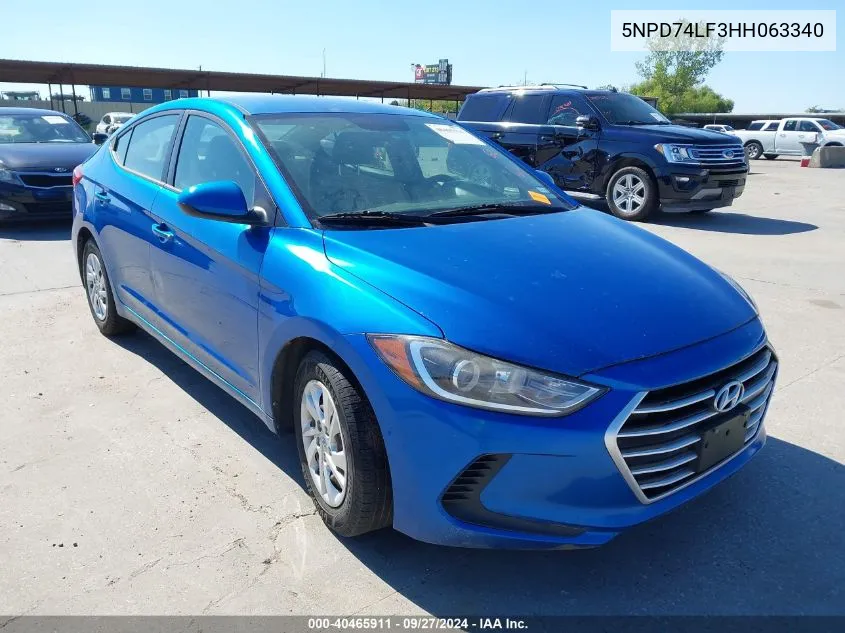 2017 Hyundai Elantra Se VIN: 5NPD74LF3HH063340 Lot: 40465911