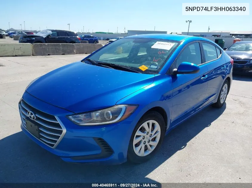 5NPD74LF3HH063340 2017 Hyundai Elantra Se