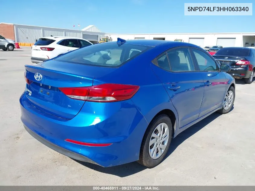 2017 Hyundai Elantra Se VIN: 5NPD74LF3HH063340 Lot: 40465911