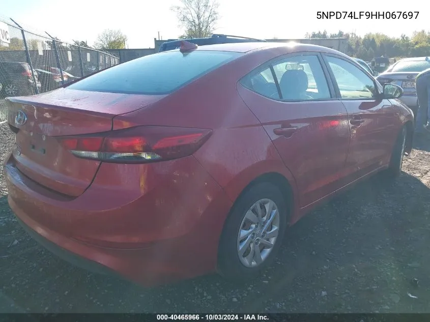 2017 Hyundai Elantra Se VIN: 5NPD74LF9HH067697 Lot: 40465966