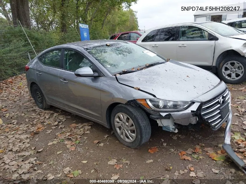 2017 Hyundai Elantra Se VIN: 5NPD74LF5HH208247 Lot: 40469398